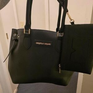 Christian Siriano Black Textured Tote